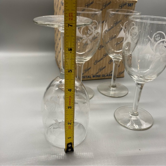 Princess House 587 Set of 4 Crystal French Horn Wine Glasses - New In Box EVC - Picture 5 of 5